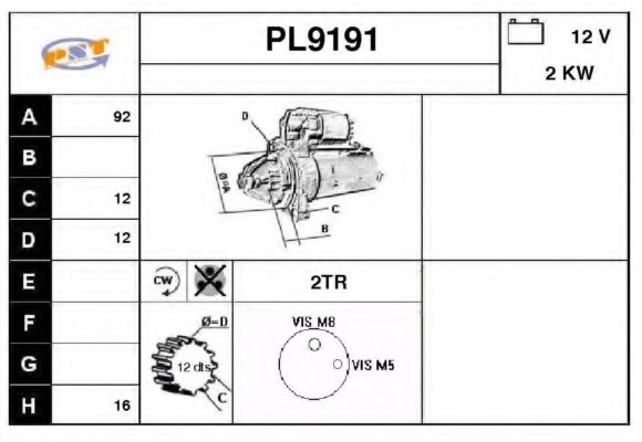 SNRA PL9191 Starter